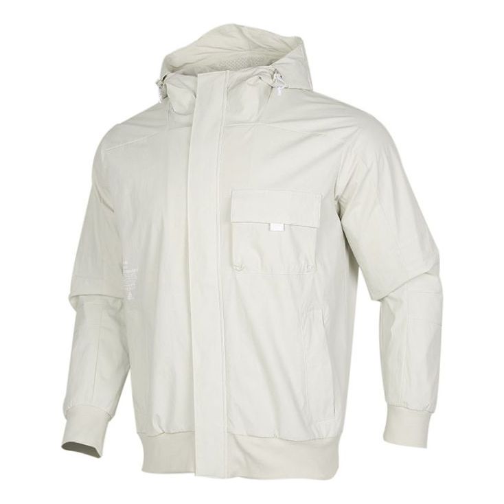 adidas Th Jkt South Cargo Windproof Fleece Stay Warm Casual Hooded Jacket White GR6954