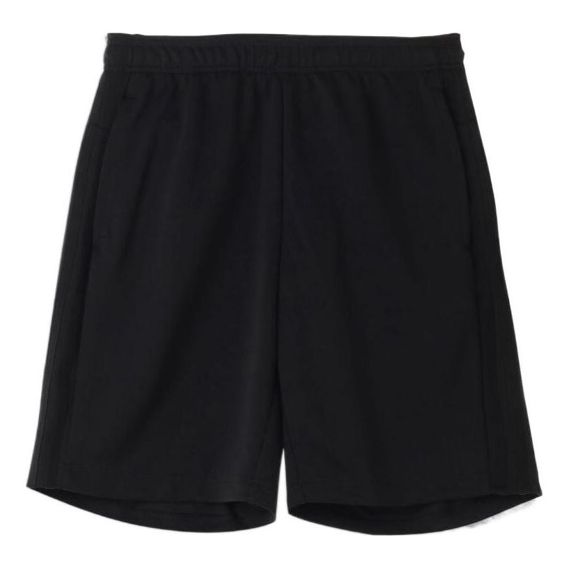 adidas Solid Color Elastic Waistband Straight Loose Shorts Men's Black FM5342