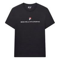 FILA Alphabet Logo Printing Cotton Short Sleeve Navy Blue F11M028155F-NV