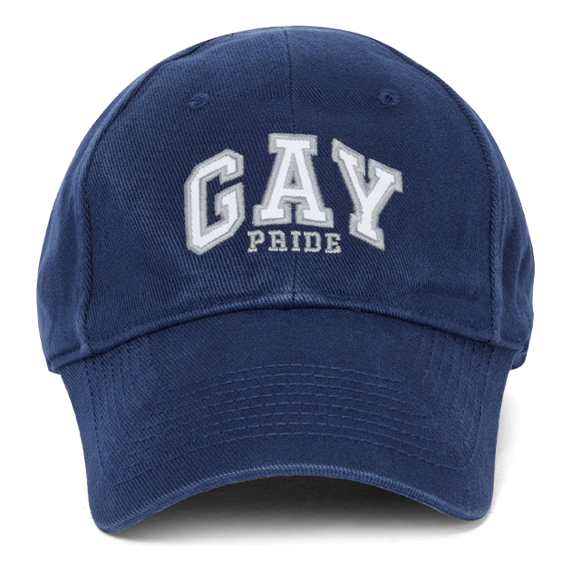 Balenciaga Embroidered Pride Cotton-Twill Baseball Cap 'Blue' 670810410B24000