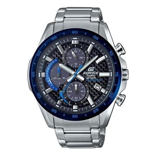 CASIO EDIFICE Quartz Solar Powered Stainless Steel Strap Sports Mens Black Analog EQS-900DB-2AV