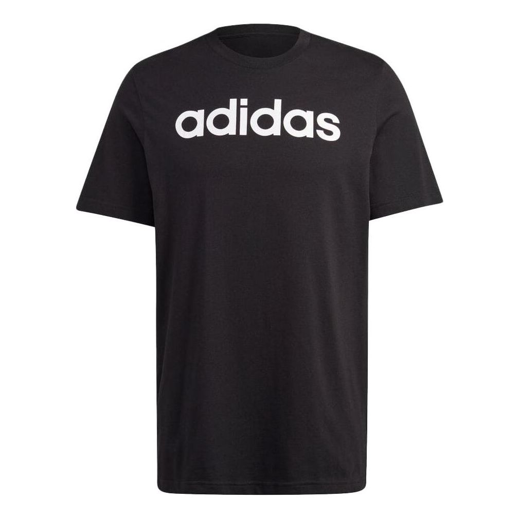 adidas Essentials Single Jersey Linear Embroidered Logo Tee 'Black' IC9274