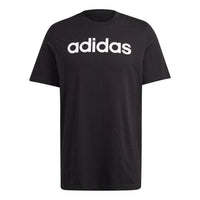 adidas Essentials Single Jersey Linear Embroidered Logo Tee 'Black' IC9274