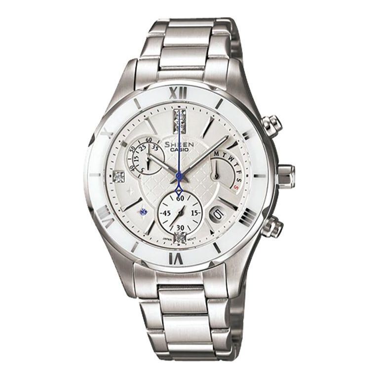 CASIO SHEEN Limited Edition Waterproof Stainless Steel Strap White Analog SHE-5517D-7A