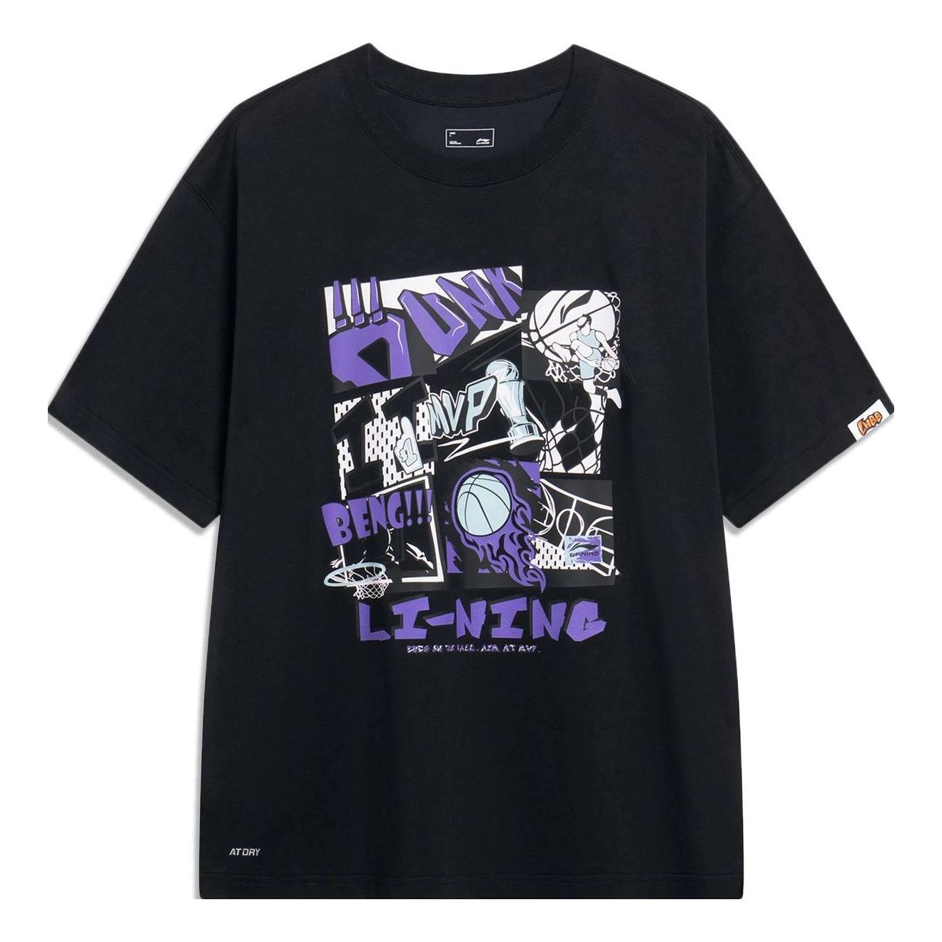 Li-Ning Basketball Graphic T-shirt 'Black' AHST571-3