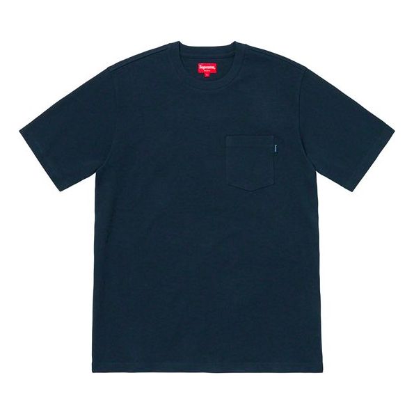 Supreme SS19 S/S Pocket Tee Navy Short Sleeve Unisex Navy Blue SUP-SS19-108