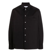 Off-White FW21 Chest Pocket Long Sleeves Shirt Loose Fit Black OMGA190F21FAB0011010