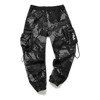 FILA FUSION Logo Printing Camouflage Cargo Casual Jogger Pants Black T11M023802F-BK