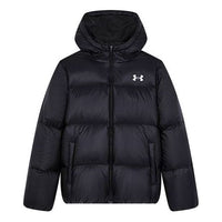 (GS) Under Armour Warm Hooded Short-Length Down Jacket 'White Black' 224210605