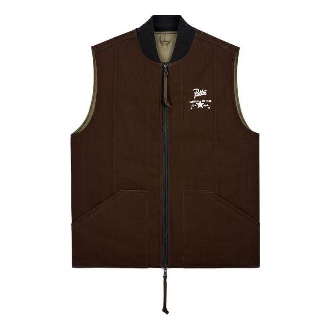 Converse x Patta Four-Leaf Clover Utility Reversible Padded Vest Asia Sizing 'Java' 10024665-A01