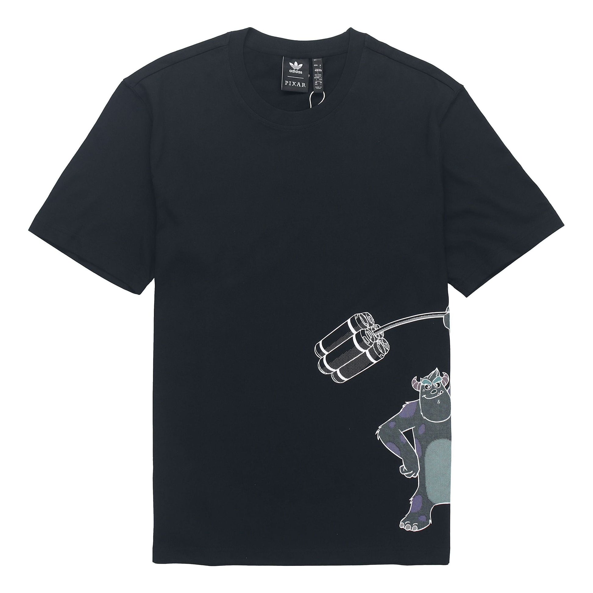 adidas originals x PIXAR Crossover Logo Printing Round Neck Short Sleeve Black HD9083
