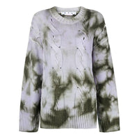(WMNS) Off-White Tie-Dye Print Cable Knit Sweater 'Grey Green' OWHE061F22KNI0015636