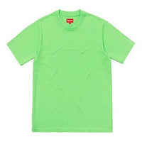 Supreme SS18 Tonal Embroidery Top Bright Green Tee SUP-SS18-333