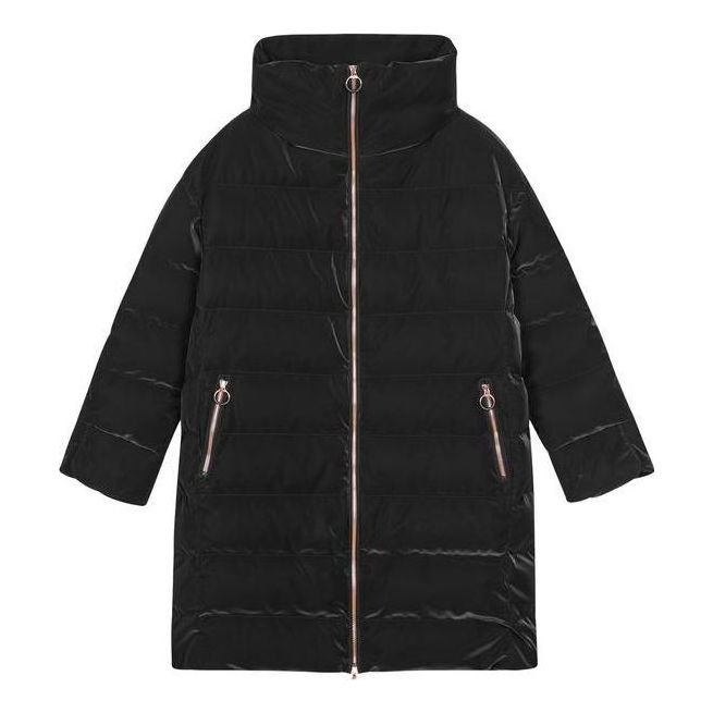 Skechers Solid Color Stand-up Collar Zip-up Quilted Jacket 'Black' L422W077