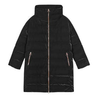 Skechers Solid Color Stand-up Collar Zip-up Quilted Jacket 'Black' L422W077