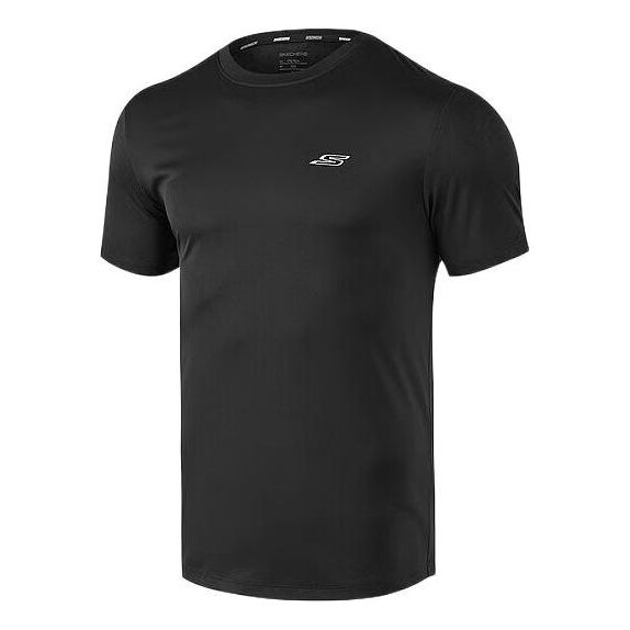 Skechers Quick-Drying Short Sleeve Sports T-shirt 'Black White' P223M104-0018