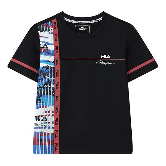(WMNS) FILA x 3.1phillip lim Logo Printing Round-neck Black F11W126101F-BK