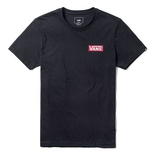 Men's Vans Back Large Logo Printing Short Sleeve Black VN0A3TWZBLK