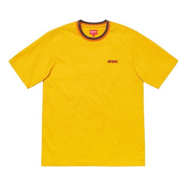 Supreme SS19 Split Rib S/S Top Round Neck Segmentation Two Color Short Sleeve Unisex Yellow SUP-SS19-979
