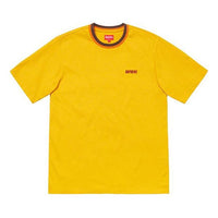 Supreme SS19 Split Rib S/S Top Round Neck Segmentation Two Color Short Sleeve Unisex Yellow SUP-SS19-979