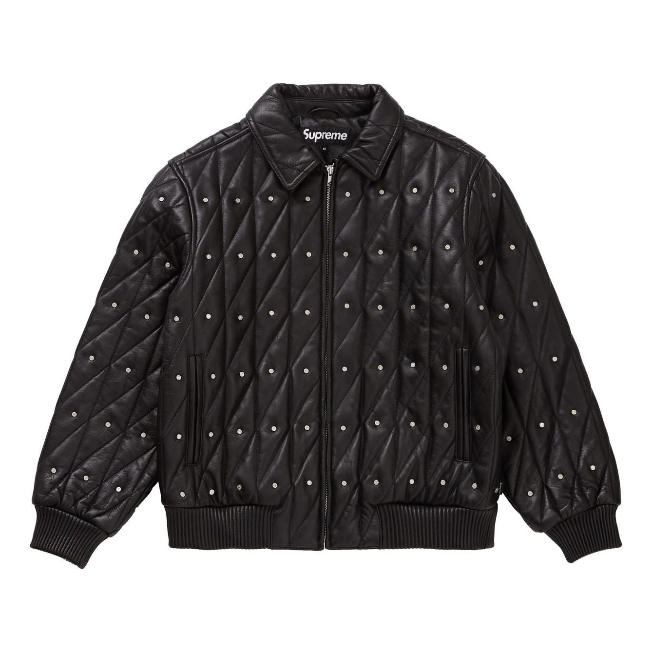 Supreme FW18 Quilted Studded Leather Jacket Black SUP-FW18-798