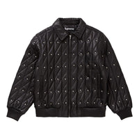 Supreme FW18 Quilted Studded Leather Jacket Black SUP-FW18-798