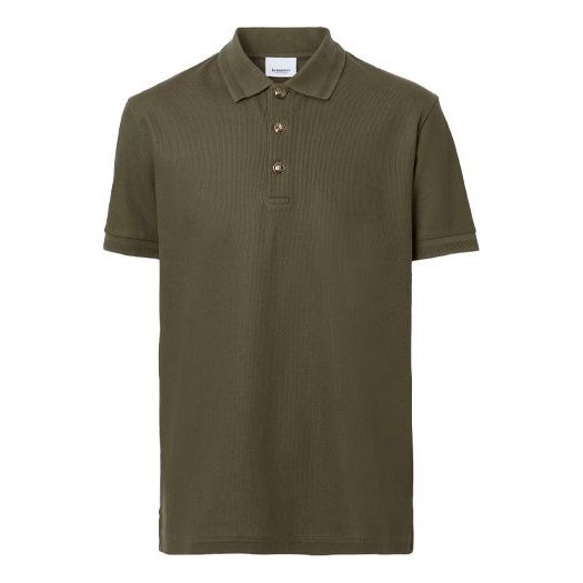Burberry Net Cotton Polo Male Green 80427541