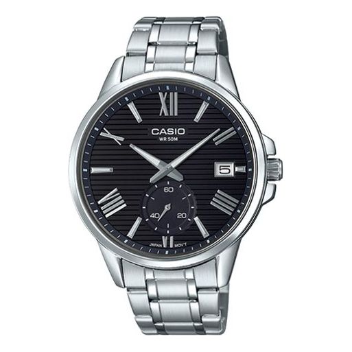 CASIO Stainless Steel Strap Black Dial Black Analog MTP-EX100D-1A