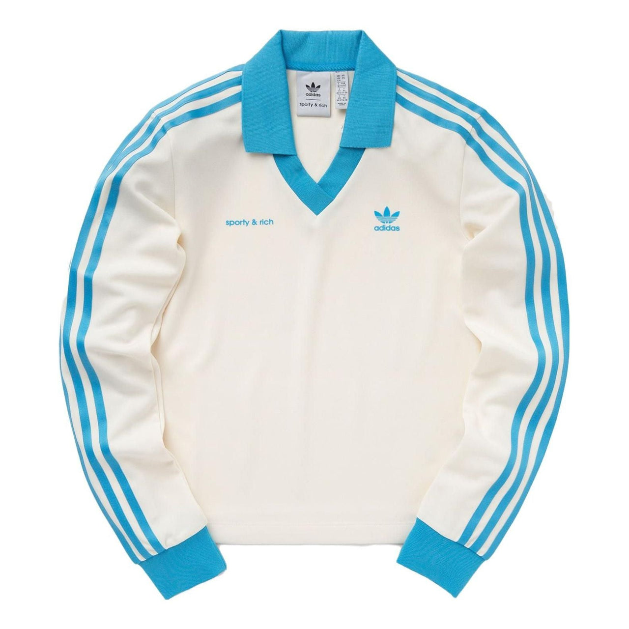 (WMNS) adidas x Sporty & Rich Long Sleeve Jersey 'Cream White Blue' IN5249