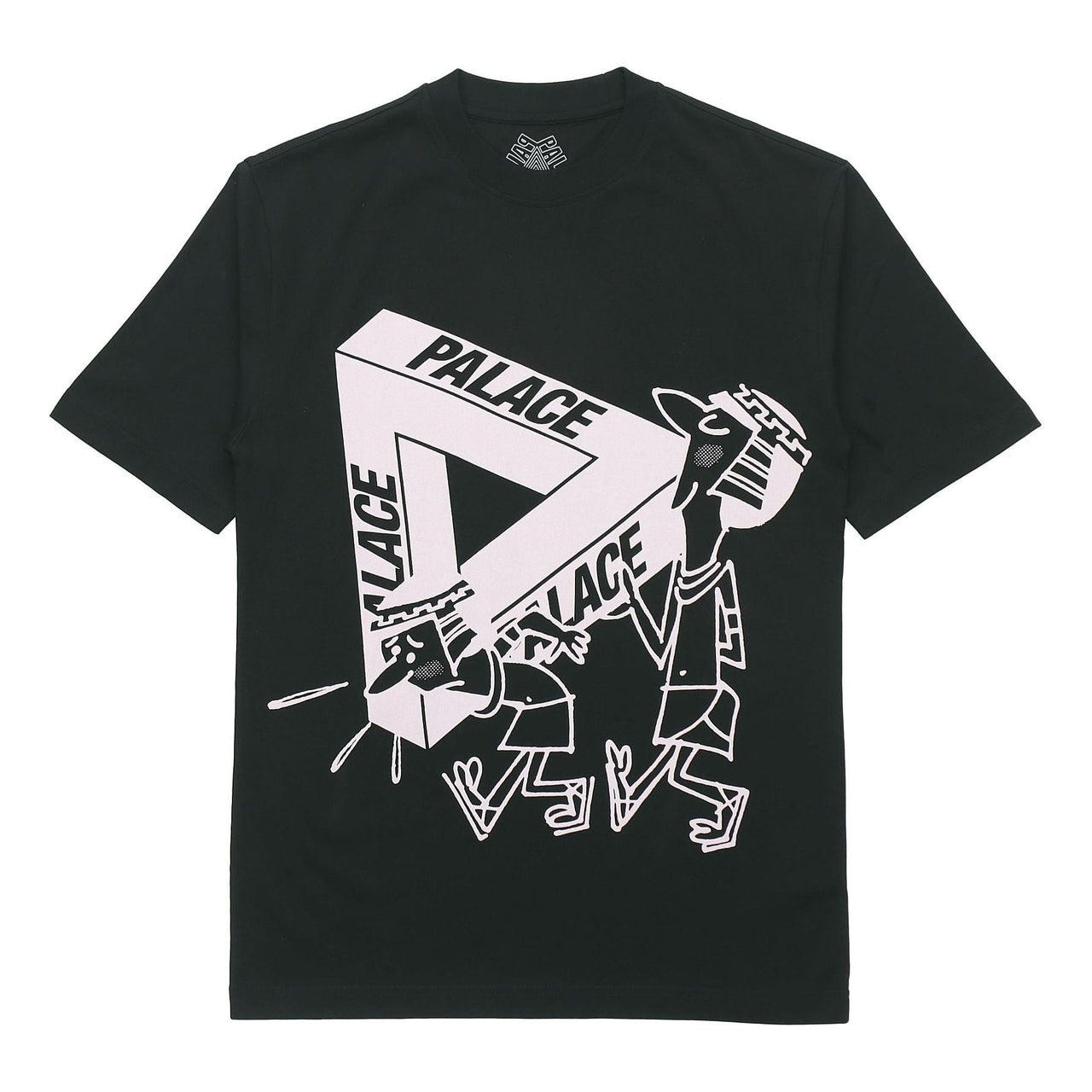 PALACE If You Builf It Triangle Logo Printing Short Sleeve Unisex Black P20TS074