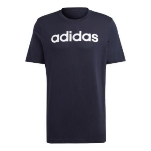 adidas Essentials Single Jersey Linear Embroidered Logo T-Shirts 'Black' IC9275