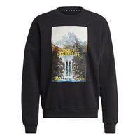 adidas Training Sports Printing Loose Round Neck Pullover Black GM6507