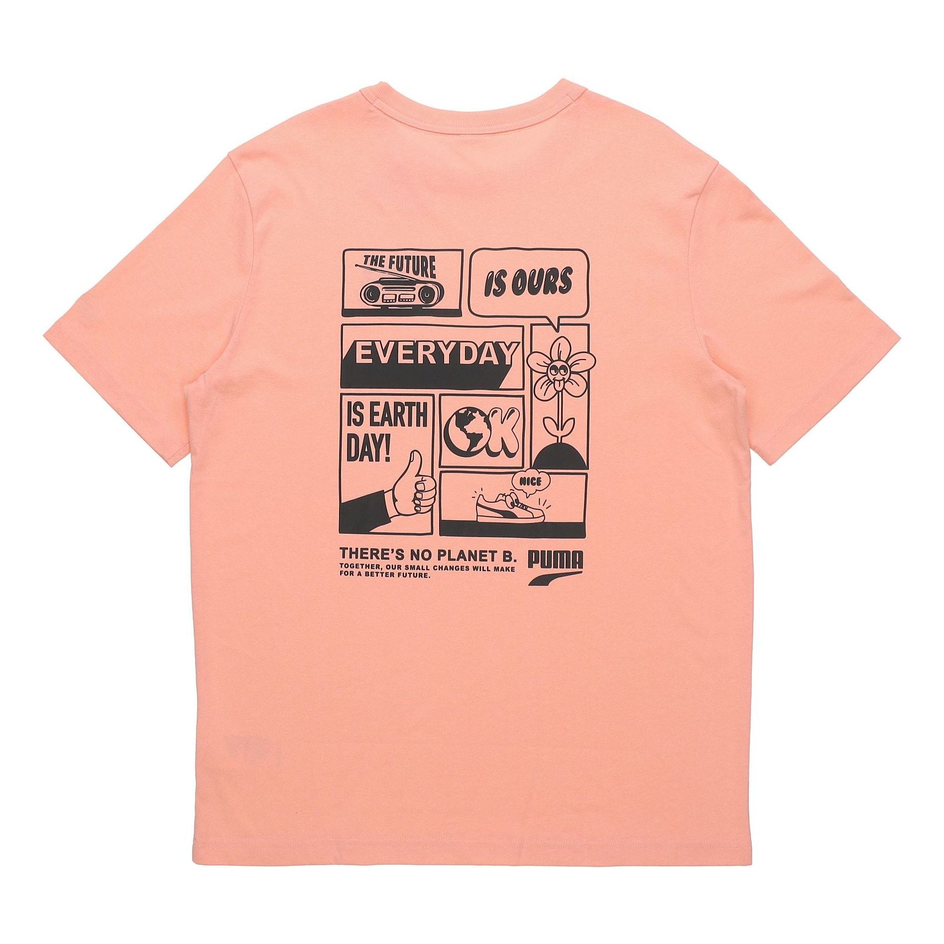 PUMA Peach Downtown Graphic T-Shirt 'Pink Black' 531335-26