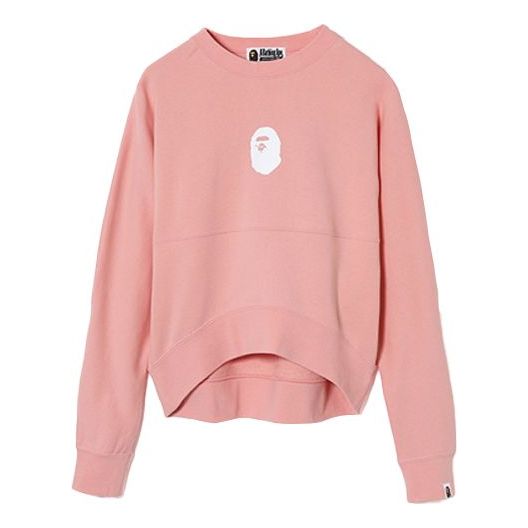 BAPE Pattern Sports Leisure Pullover Long-sleeved Pink 0ZXSWW213509C