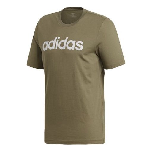 Men's adidas LIN TEE Sports Stylish Khaki Brown DU0412