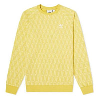adidas originals Monogram Printing Round Neck Sports Yellow FM3427