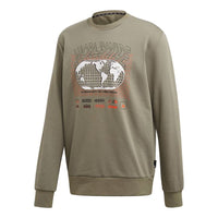 adidas M Pack Crew Alphabet Pattern Printing Sports Round Neck Pullover Green FL3889