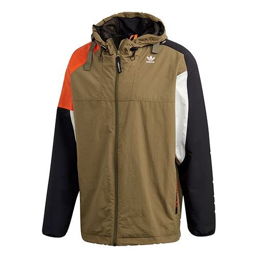 adidas originals Colorblock Athleisure Casual Sports Jacket Olive Green GC8704