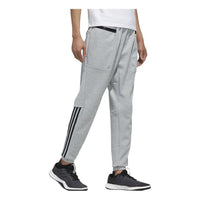 Men's adidas Logo Stripe Printing Bundle Feet Sports Pants/Trousers/Joggers Medium Hemp Grey ED1943