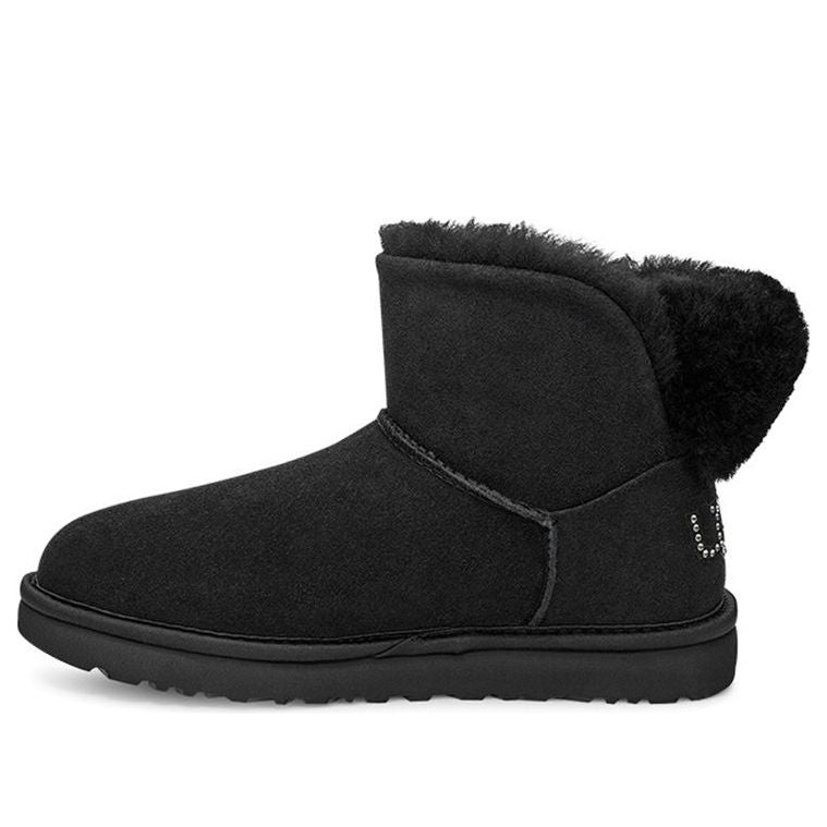 (WMNS) UGG Classic Bling Mini Fleece Lined Pure Black 1105364-BLK