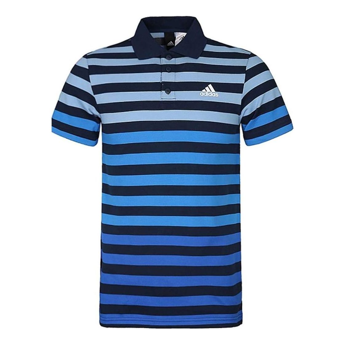 adidas Contrasting Colors Stripe Logo Casual Short Sleeve Polo Shirt Blue CX5017