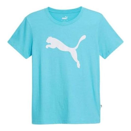(WMNS) PUMA Essentials Big Cat Logo Tee 'Team Aqua' 678900-91