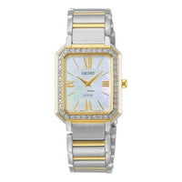 SEIKO Square Steel strip Minimalistic quartz Watch White SUP428P1