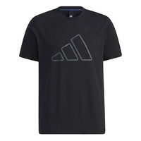 adidas Th Tee Techgfx Logo Printing Sports Training Short Sleeve Black GP0983