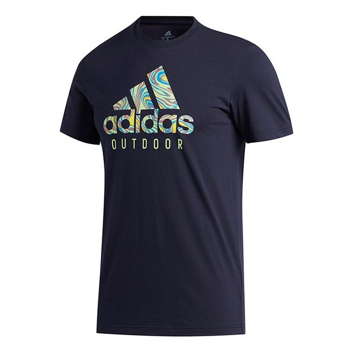 adidas Athleisure Casual Sports Round Neck Short Sleeve Navy Blue GI0055