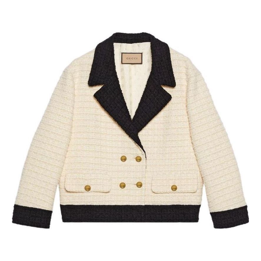 (WMNS) Gucci Double-Breasted Tweed Jacket 'Ivory' 731310-ZAK59-9791