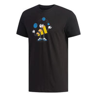 adidas Gfx T Cartoon Pattern Printing Round Neck Short Sleeve Black FJ6864