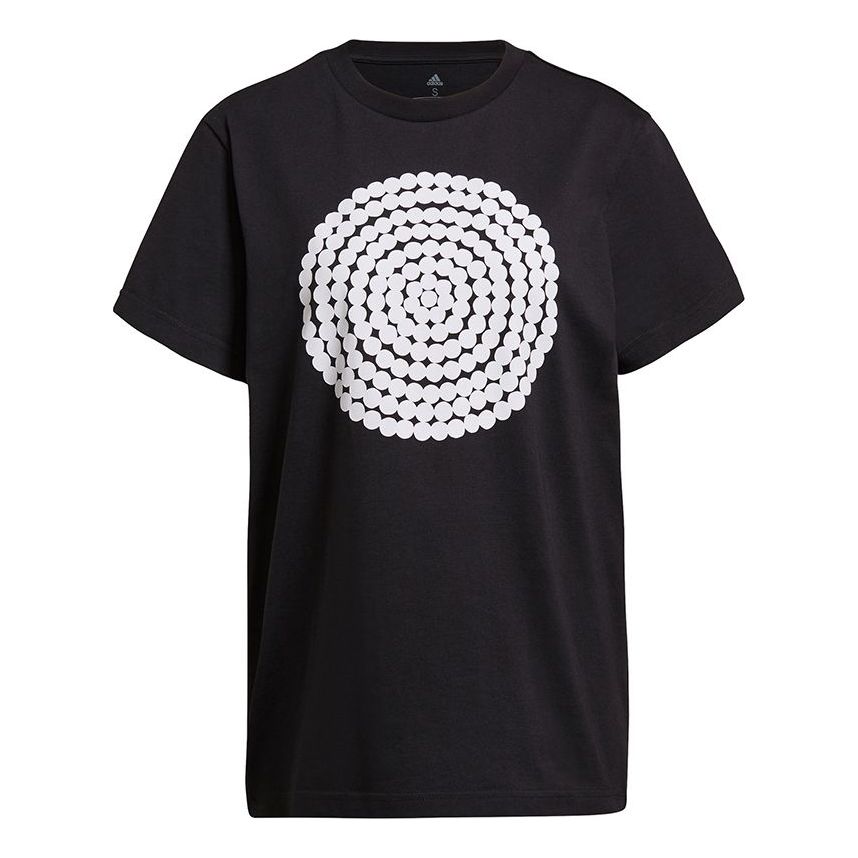 (WMNS) adidas x Marimekko Gfx 3 Printing Round-neck Black GT8823