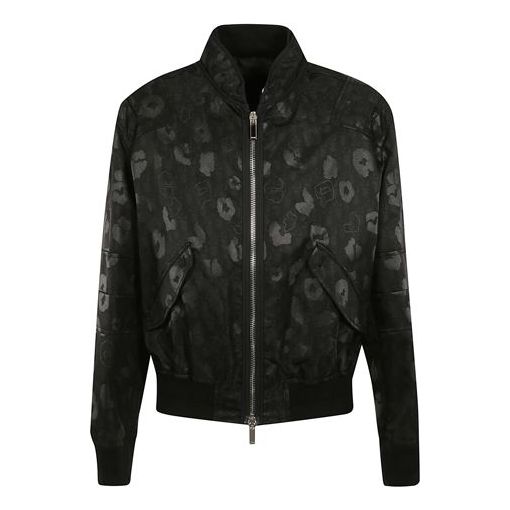 Men's DIOR Full Print Pattern aviator Jacket Black 933C403A4617-589