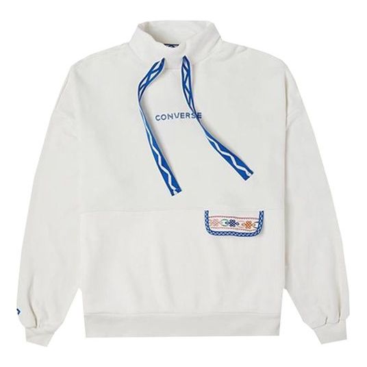 (WMNS) Converse Tapesyt Crew Sweatshirt Asia Sizing 'White' 10025059-A01